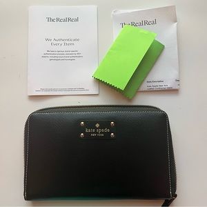 Kate Spade New York Black Leather Continental Wallet